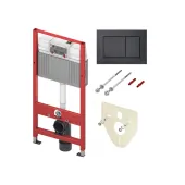 TECE 9400414 TECEbase BASE 2.0 Комплект инсталляции 4 в 1 с панелью смыва ТЕСЕnow, цвет черный матовый, для установки подвесного унитаза
