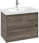 Villeroy & Boch Skyla КОМПЛЕКТ Тумба под раковину, 2 выдвижных ящика, 772 x 596 x 439 mm, Stone Oak +Skyla Pаковина для установки на тумбу, 800 x 460 x 160 mm, с переливом, Альпийский белый C79600RK+5A518001