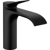 Hansgrohe Vivenis Смеситель для раковины, однорычажный, 110 со сливным гарнитуром, матовый черный, 75020670