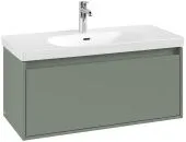 Villeroy & Boch Skyla КОМПЛЕКТ Тумба под раковину, 1 выдвижной ящик (2 ящика), 972 x 436 x 439 mm, Soft Green +Skyla Pаковина для установки на тумбу, 1000 x 470 x 165 mm, с переливом, Альпийский белый C78900AF+5A51A501