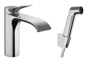 Hansgrohe Vivenis Смеситель для раковины, однорычажный, с набором для биде со шлангом 1,60 м, хром 75210000