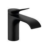 Hansgrohe Vivenis Смеситель для раковины, однорычажный, 80 со сливным гарнитуром, матовый черный, 75010670
