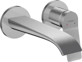 Hansgrohe Vivenis Смеситель для раковины, настенный, однорычажный, скрытого монтажа, настенный, с изливом 19,2 см, хром 75050000