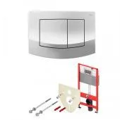 TECE 9400405 TECEbase BASE 2.0 Комплект инсталляции 4 в 1 с панелью смыва ТЕСЕambia, цвет хром, для установки подвесного унитаза