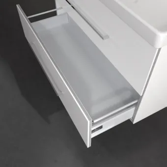 Villeroy & Boch Avento КОМПЛЕКТ Тумба под раковину, 2 выдвижных ящика, 980 x 514 x 484, Белое стекло A89200B4 + Раковина 4156A501