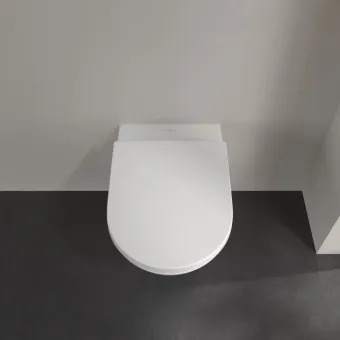 Villeroy & Boch Subway 3.0 Унитаз с открытым смывным краем, настенный, смыв TwistFlush, Stone White (Белый матовый) CeramicPlus 4670T0RW