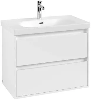 Villeroy & Boch Skyla КОМПЛЕКТ Тумба под раковину, 2 выдвижных ящика, 772 x 596 x 439 mm, Brilliant White +Skyla Pаковина для установки на тумбу, 800 x 460 x 160 mm, с переливом, Альпийский белый C79600VE+5A518001