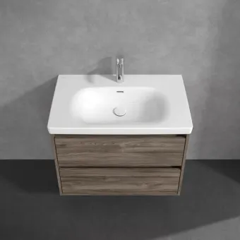 Villeroy & Boch Skyla КОМПЛЕКТ Тумба под раковину, 2 выдвижных ящика, 772 x 596 x 439 mm, Stone Oak +Skyla Pаковина для установки на тумбу, 800 x 460 x 160 mm, с переливом, Альпийский белый C79600RK+5A518001