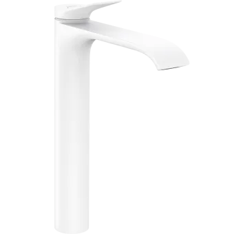 Hansgrohe Vivenis Смеситель для раковины, однорычажный, 250 со сливным гарнитуром, матовый белый, 75040700