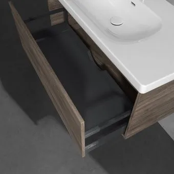 Villeroy & Boch Skyla КОМПЛЕКТ Тумба под раковину, 1 выдвижной ящик (2 ящика), 972 x 436 x 439 mm,Stone Oak+Skyla Pаковина для установки на тумбу, 1000 x 470 x 165 mm, с переливом, Альпийский белый C78900RK+5A51A501