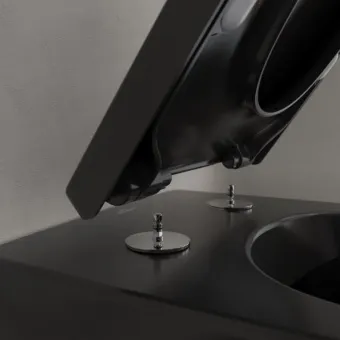 Villeroy & Boch Subway 2.0 Унитаз с открытым смывным краем, настенный, смыв DirectFlush, Pure Black CeramicPlus 5614R0R7