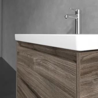 Villeroy & Boch Skyla КОМПЛЕКТ Тумба под раковину, 2 выдвижных ящика, 772 x 596 x 439 mm, Stone Oak +Skyla Pаковина для установки на тумбу, 800 x 460 x 160 mm, с переливом, Альпийский белый C79600RK+5A518001