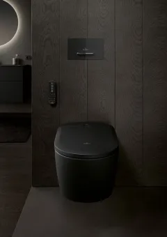 Villeroy & Boch Supreo Select унитаз-биде, унитаз с вертикальным смывом с открытым смывным краем, Pure Black CeramicPlus V16EN3R7