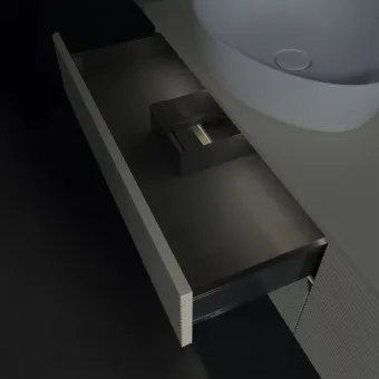 Villeroy & Boch Antao Тумба под раковину, с подсветкой, 4 выдвижных ящика, 1600 x 360 x 500 mm, фронтальная поверхность со структурной обработкой, Silk Grey Matt Lacquer / Silk Grey Matt Lacquer L28110HJ
