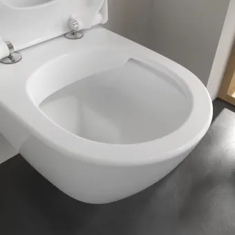 Villeroy & Boch Subway 2.0 Унитаз с открытым смывным краем, настенный, с DirectFlush / ViFresh, Альпийский белый c покрытием С+, с сиденьем 5614A1R1