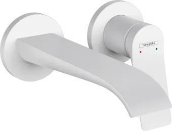 Hansgrohe Vivenis Смеситель для раковины, скрытого монтажа, однорычажный,  настенный, с изливом 19,2 см, матовый белый 75050700