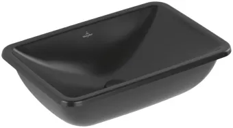 Villeroy & Boch Loop & Friends Раковина для установки под столешницу, внутренний размер 540 x 340 x 135 mm, Pure Black CeramicPlus, с переливом, наружная сторона покрыта глазурью 4A5700R7
