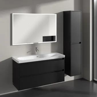 Villeroy & Boch Skyla Шкаф-пенал, 2 двери,350 x 1700 x 349 mm, Volcano Black C80101VL