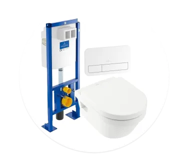 Villeroy & Boch Комплект 3 в 1 Унитаз с сиденьем+Инсталляционная система+Клавиша смыва 568СDR01