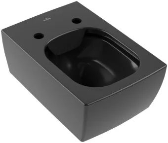 Villeroy & Boch Memento 2.0 Унитаз с открытым смывным краем, настенный, смыв DirectFlush, Pure Black CeramicPlus, без сиденья 4633R0R7