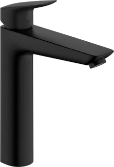 Hansgrohe Logis Смеситель для раковины 190, однорычажный, со сливным гарнитуром, матовый черный 71090670