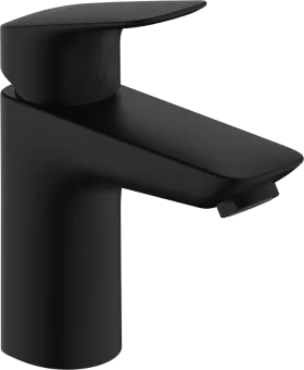 Hansgrohe, Logis, Смеситель для раковины 100, однорычажный, со сливным клапаном Push-Open, матовый черный 71107670