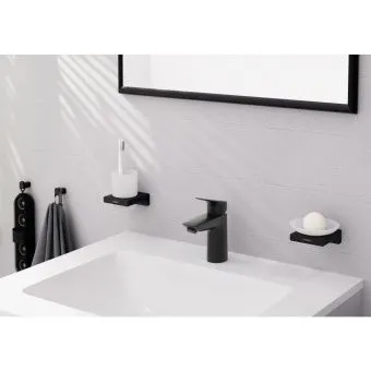 Hansgrohe Logis Смеситель для раковины 100, однорычажный, без сливного набора, матовый черный, 71101670 
