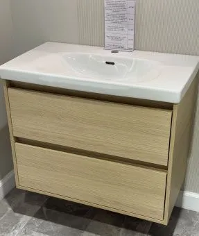 Villeroy & Boch Skyla КОМПЛЕКТ Тумба под раковину, 2 выдвижных ящика, 772 x 596 x 439 mm, Nordic Oak +Skyla Pаковина для установки на тумбу, 800 x 460 x 160 mm, с переливом, Альпийский белый C79600VJ+5A518001