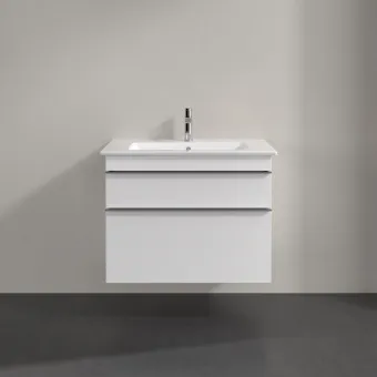 Villeroy & Boch Venticello КОМПЛЕКТ Тумба под раковину, 2 выдвижных ящика, 753 x 590 x 502 mm, Glossy White / Белый глянцевый + Venticello Pаковина для установки на тумбу, с переливом A92501DH+41048L01