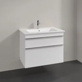 Villeroy & Boch Venticello КОМПЛЕКТ Тумба под раковину, 2 выдвижных ящика, 753 x 590 x 502 mm, Glossy White / Белый глянцевый + Venticello Pаковина для установки на тумбу, с переливом A92501DH+41048L01