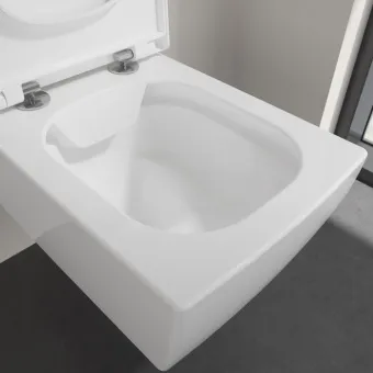 Villeroy & Boch Memento 2.0 Унитаз с открытым смывным краем, настенный, смыв DirectFlush, Альпийский белый CeramicPlus 4633R0R1