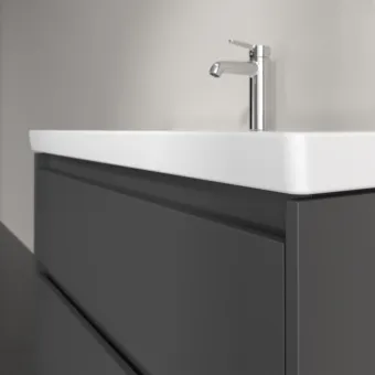 Villeroy & Boch Skyla Тумба под раковину, 2 выдвижных ящика, 972 x 596 x 439 mm, Graphite +Skyla Pаковина для установки на тумбу, 1000 x 470 x 165 mm, с переливом, Альпийский белый C79900VR+5A51A501