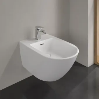 Villeroy & Boch Antao Биде, настенный, 375 x 560 mm, Stone White (Белый матовый) CeramicPlus 541100RW