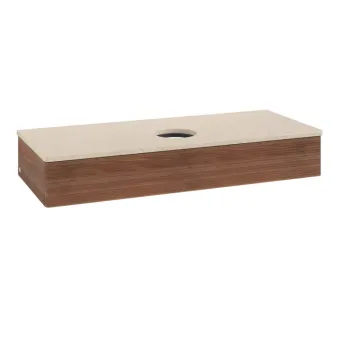 Villeroy & Boch Antao Тумба под раковину, с подсветкой, 1 выдвижной ящик, 1200 x 190 x 500 mm, фронтальная поверхность со структурной обработкой, Warm Walnut / Botticino L10113HM