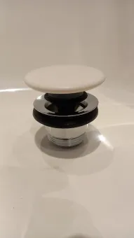 Villeroy & Boch Аксессуары Нажимной донный клапан с керамической крышкой, 72 x 72 x 100 mm, Альпийский белый 68170001