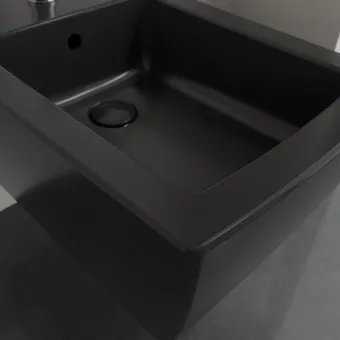 Villeroy & Boch Memento 2.0 Биде, настенный, 375 x 560 mm, Pure Black CeramicPlus 443300R7