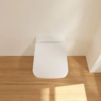 Villeroy & Boch Finion Унитаз с открытым смывным краем, настенный, смыв DirectFlush, Альпийский белый CeramicPlus, без сиденья 4664R0R1