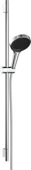Hansgrohe Rainfinity Душевой набор 130 3jet со штангой S Puro 90 см, держателем-слайдером и текстильным шлангом Designflex 160 см, хром 28743000