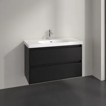 Villeroy & Boch Skyla Тумба под раковину, 2 выдвижных ящика, 972 x 596 x 439 mm, Soft Green +Skyla Pаковина для установки на тумбу, 1000 x 470 x 165 mm, с переливом, Альпийский белый C79900VL+5A51A501