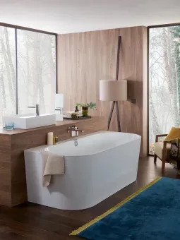 Villeroy & Boch Oberon 2.0 ванна с задней стенкой Duo, 1800 x 800 mm, Альпийский белый UBQ180OBR9CD00V-01