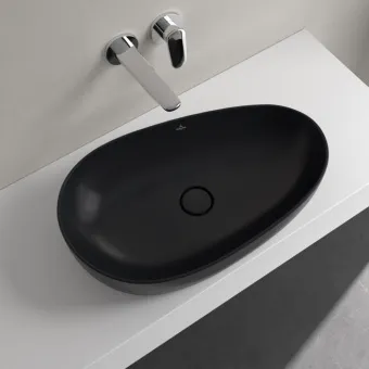 Villeroy & Boch Antao Раковина для установки на столешницу, 650 x 400 x 146 mm, Pure Black CeramicPlus, без перелива 4A7465R7
