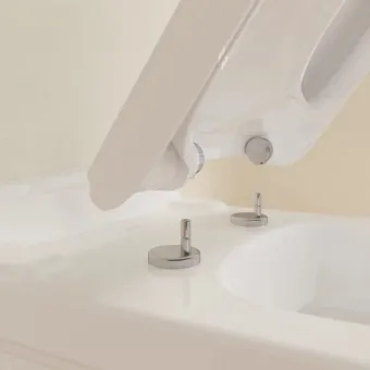 Villeroy & Boch Hommage Унитаз с вертикальным смывом, настенный, Альпийский белый CeramicPlus, без сиденья 6661B0R1