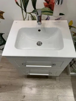 Gustavsberg Scandinavic КОМПЛЕКТ Тумба под раковину, 2 выдвижных ящика, 600 x 470 mm, Белый матовый + Pаковина для установки на тумбу GB71CCVU60MS00+4A366001