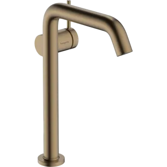 Hansgrohe, Tecturis S, Смеситель для раковины 240 Fine CoolStart, однорычажный, для умывальников со сливным гарнитуром Push-Open, шлифованная бронза, 73370140