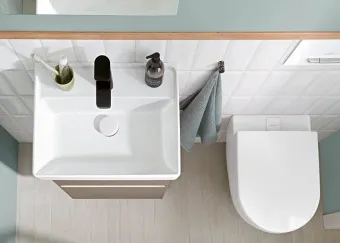 Villeroy & Boch Subway 2.0 Унитаз с открытым смывным краем, настенный, с DirectFlush / ViFresh, Альпийский белый c покрытием С+, с сиденьем 5614A1R1