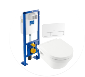 Villeroy & Boch Комплект 3 в 1 Унитаз с сиденьем+Инсталляционная система+Клавиша смыва 568СDR01