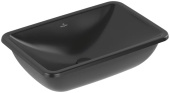 Villeroy & Boch Loop & Friends Раковина для установки под столешницу, 605 x 410 x 190 mm, Pure Black CeramicPlus, с переливом, наружная сторона покрыта глазурью 4A5700R7