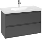 Villeroy & Boch Skyla Тумба под раковину, 2 выдвижных ящика, 972 x 596 x 439 mm, Graphite C79900VR