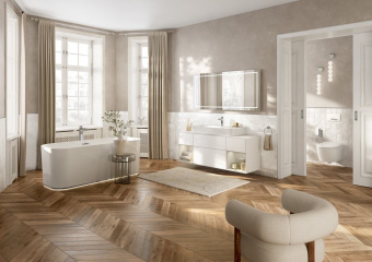 Villeroy & Boch Supreo топ унитаз-биде, унитаз с вертикальным смывом с открытым смывным краем, Альпийский белый CeramicPlus V16EN3R1