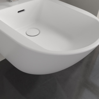 Villeroy & Boch Antao Биде, настенный, 375 x 560 mm, Stone White (Белый матовый) CeramicPlus 541100RW